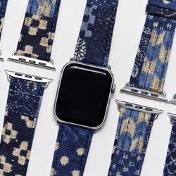 アップルウォッチバンド Apple Watch バンド オリジナルデザイン 手縫い製作 青 高級天然素材 本革 6枚目の画像
