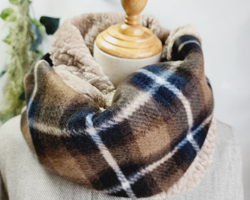 ♡ふわふわで暖かい♡チェック柄×ボア素材のスヌード スヌード