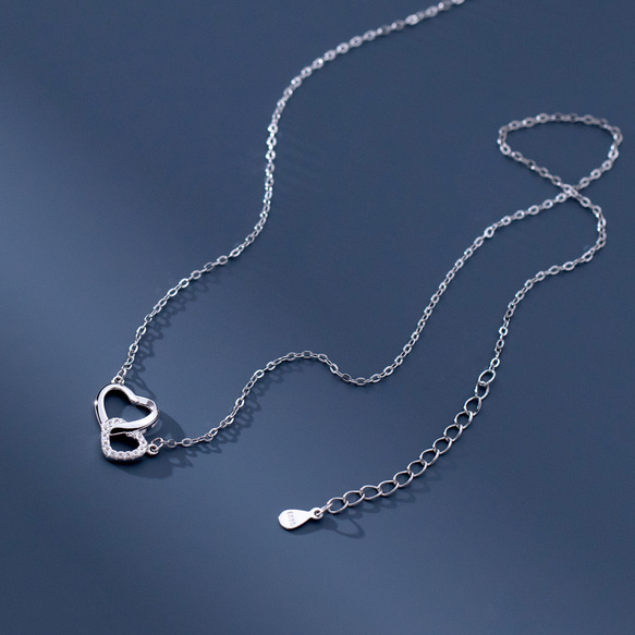 シルバー925 高見え ダブるハート ハート チャーム ペダント