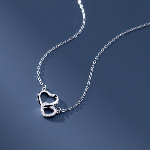 シルバー925 高見え ダブるハート ハート チャーム ペダント