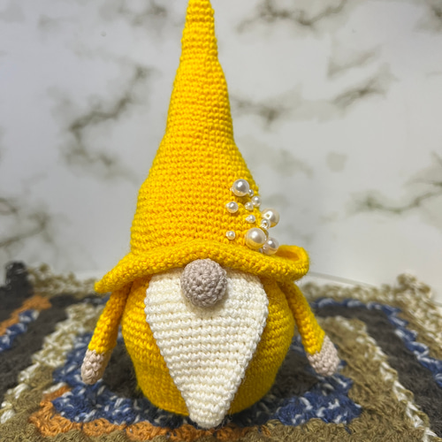 編みぐるみ小人 黄色 あみぐるみ みさぴー 通販 17026186｜Creema