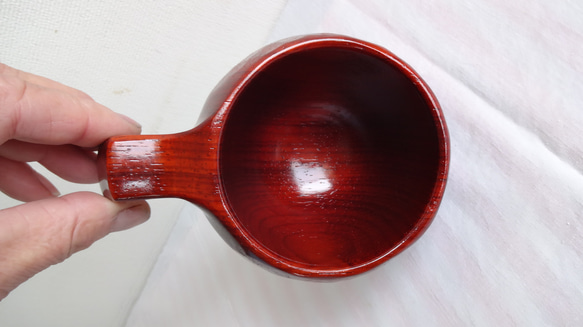 赤レンガ色の一木彫りコーヒーカップ 19枚目の画像