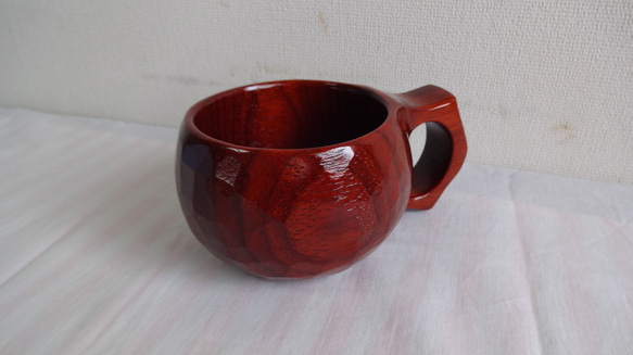 赤レンガ色の一木彫りコーヒーカップ 16枚目の画像