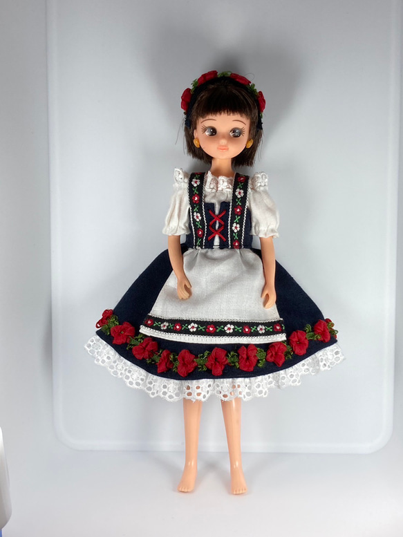 リカちゃん用きせかえ服 〜チロリアン・赤〜 おもちゃ・人形 チーヌ