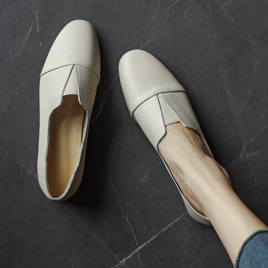 レディース スリッポン 本革 シューズ ローカット フラットシューズ スニーカー 手作り靴 革靴 レザー 2025新作