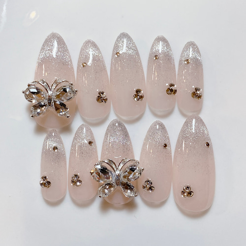 サイズオーダー マグネットフレンチネイル ワンホン 量産型 ガーリー  