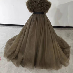 送料無料！カラードレス コーヒーの色 2waysドレス 取り外しオフ  