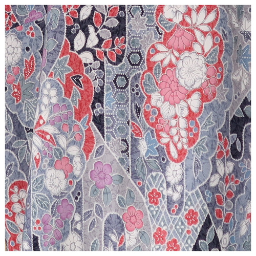 チュニック　辻ヶ花　正絹　着物リメイク　ハンドメイド 辻ヶ花のチュニックブラウス/フリーサイズ 着物リメイク