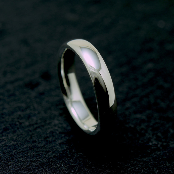 Sleek Ring / 4mm Silver ring サイズオーダー制作/ 受注製作シルバーリング　鏡面甲丸形状 2枚目の画像