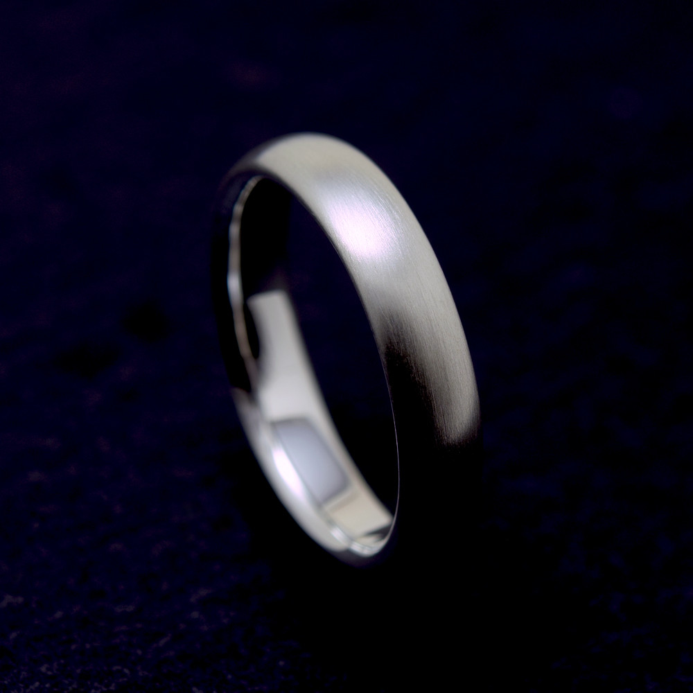 Sleek Ring 4mm シルバーリング オーダー制作 / 受注生産（艶消し 甲丸形状）