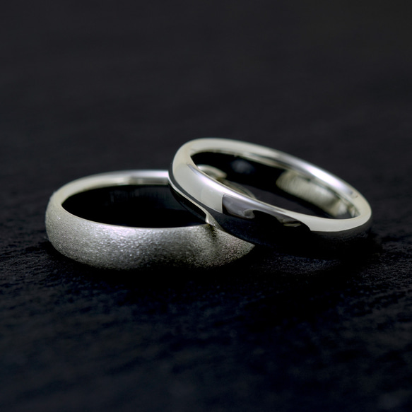 Sleek Ring / 4mm Silver ring サイズオーダー制作/ 受注製作シルバー　ダイヤポイント甲丸形状 3枚目の画像