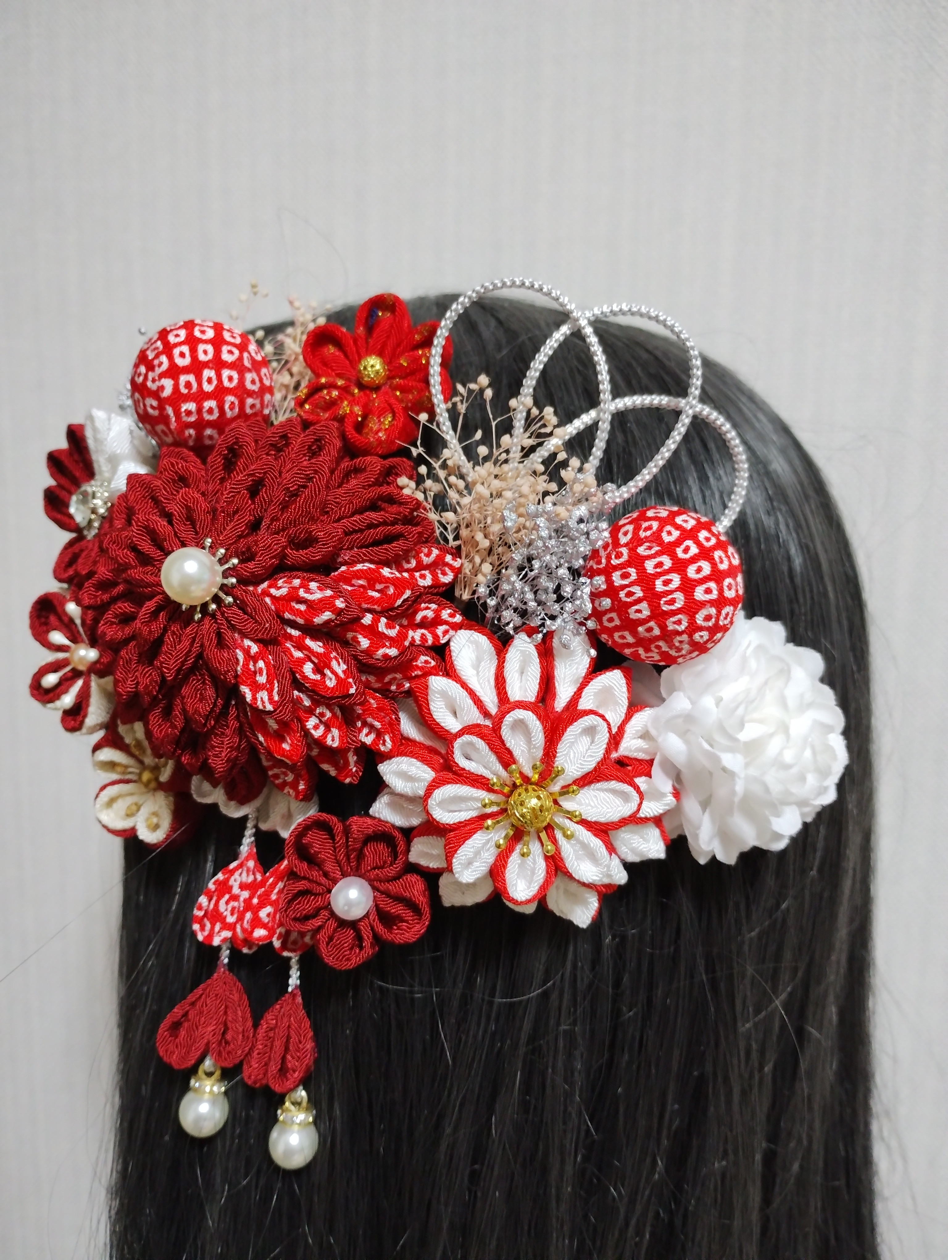 髪飾り　髪飾りえんじ　成人式髪飾り　卒業式髪飾り　七五三髪飾り　つまみ細工髪飾り　振袖髪飾り