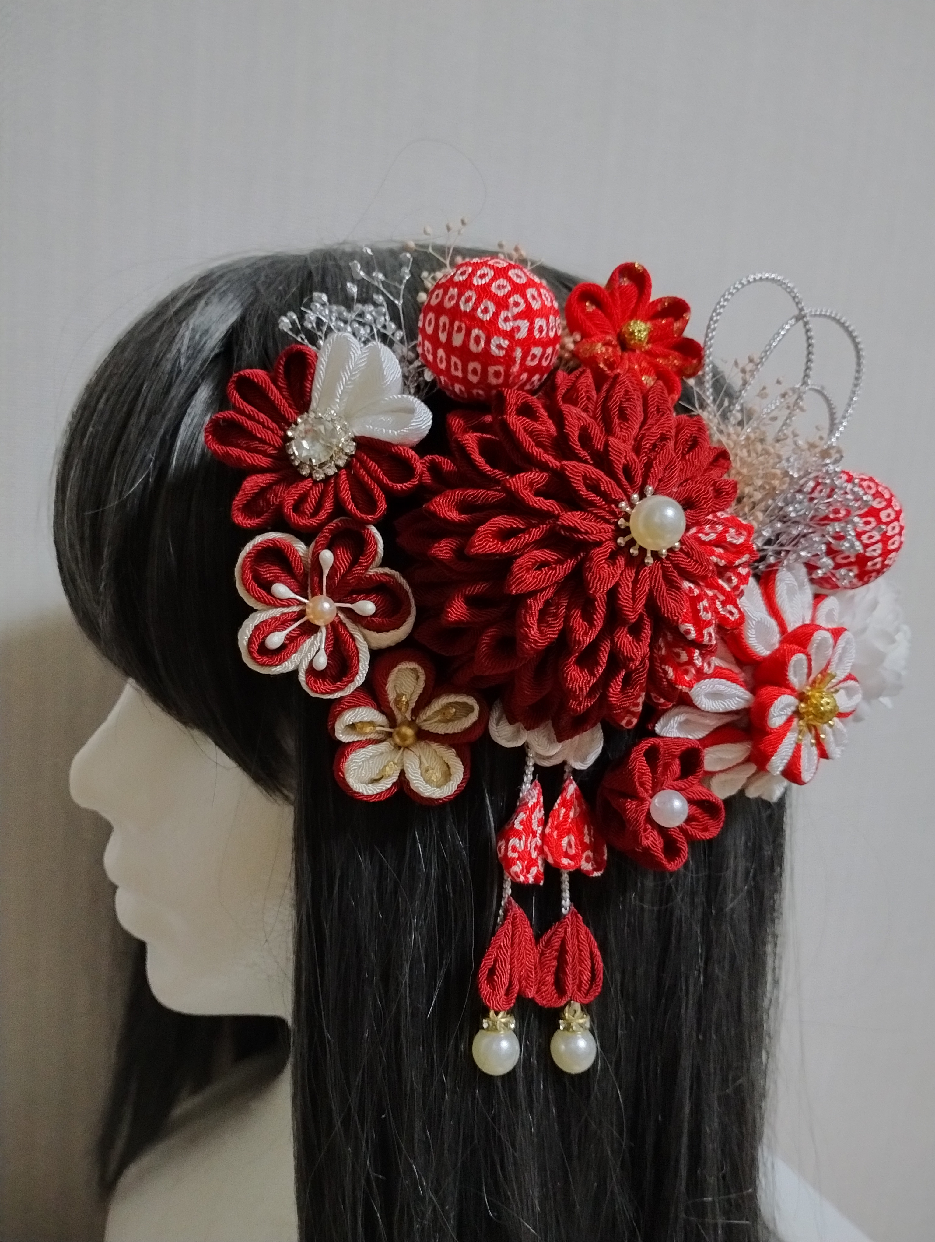 髪飾り　髪飾りえんじ　成人式髪飾り　卒業式髪飾り　七五三髪飾り　つまみ細工髪飾り　振袖髪飾り