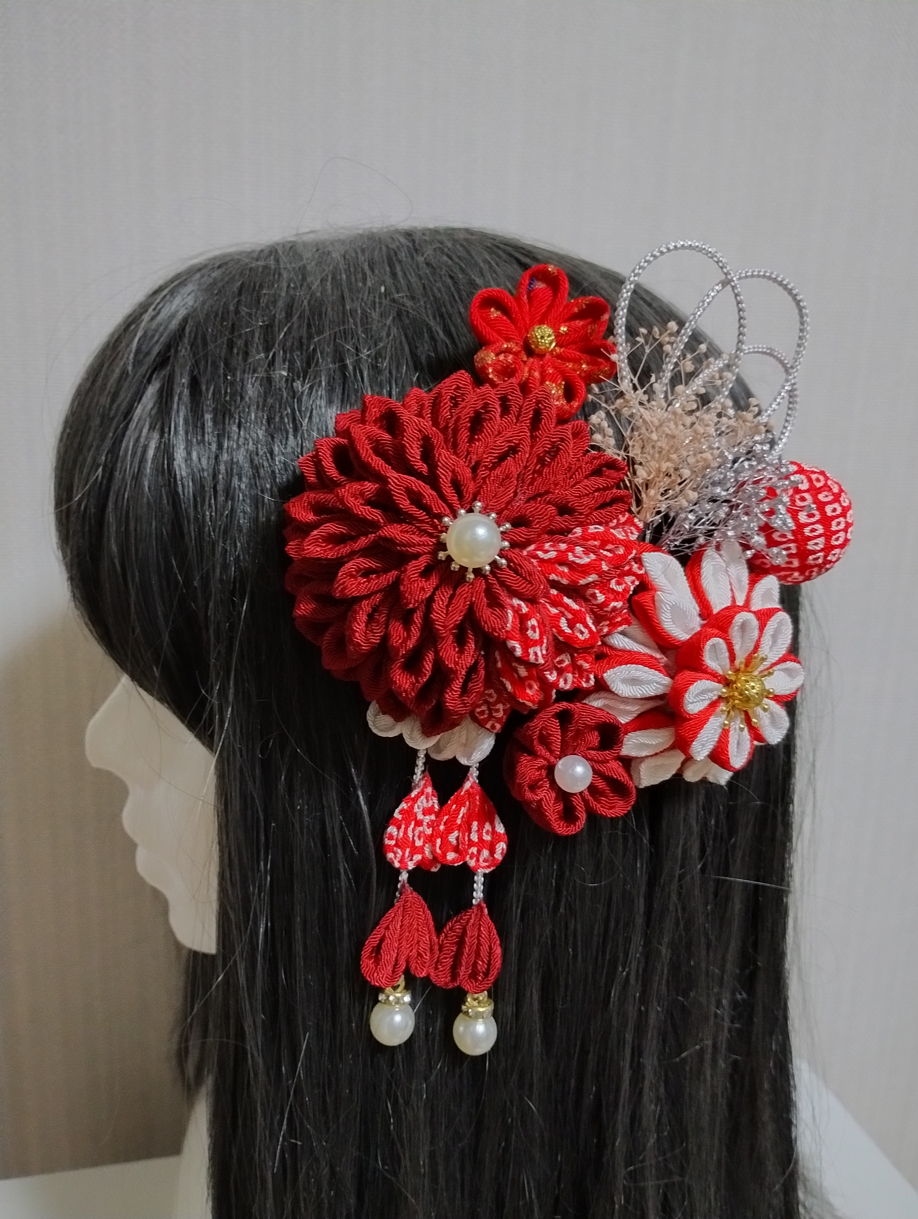 髪飾り　髪飾りえんじ　成人式髪飾り　卒業式髪飾り　七五三髪飾り　つまみ細工髪飾り　振袖髪飾り