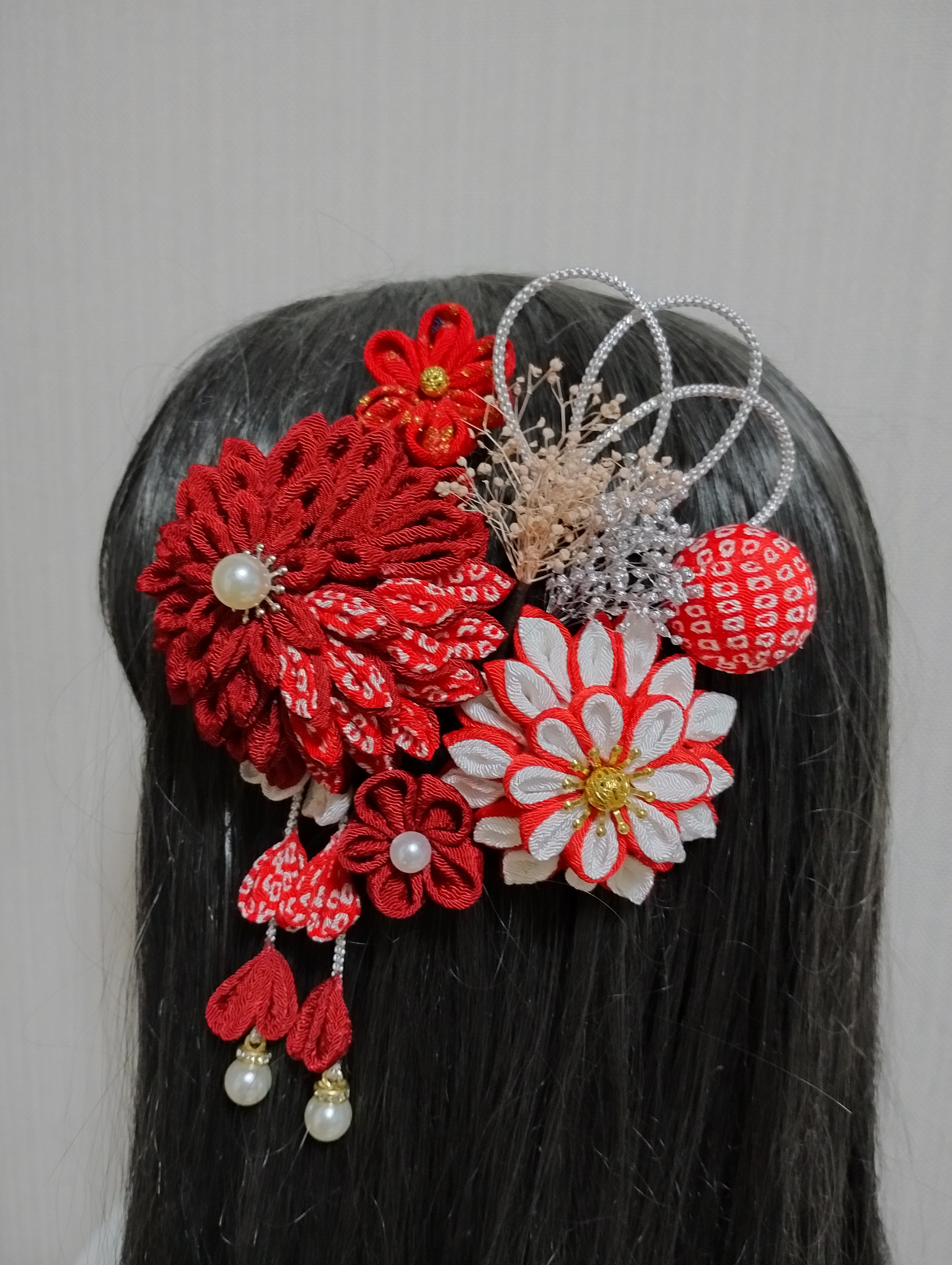 髪飾り　髪飾りえんじ　成人式髪飾り　卒業式髪飾り　七五三髪飾り　つまみ細工髪飾り　振袖髪飾り