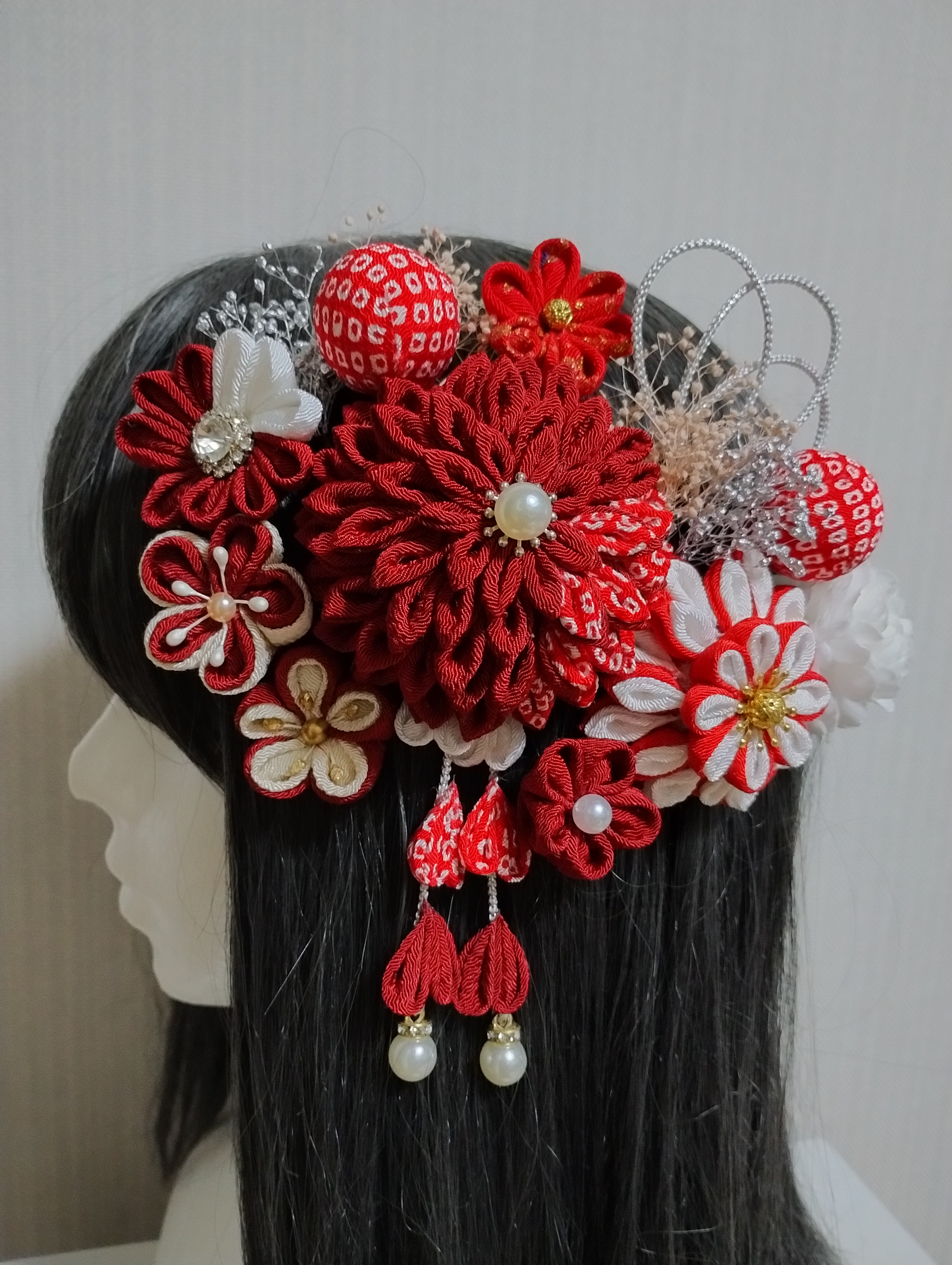髪飾り　髪飾りえんじ　成人式髪飾り　卒業式髪飾り　七五三髪飾り　つまみ細工髪飾り　振袖髪飾り