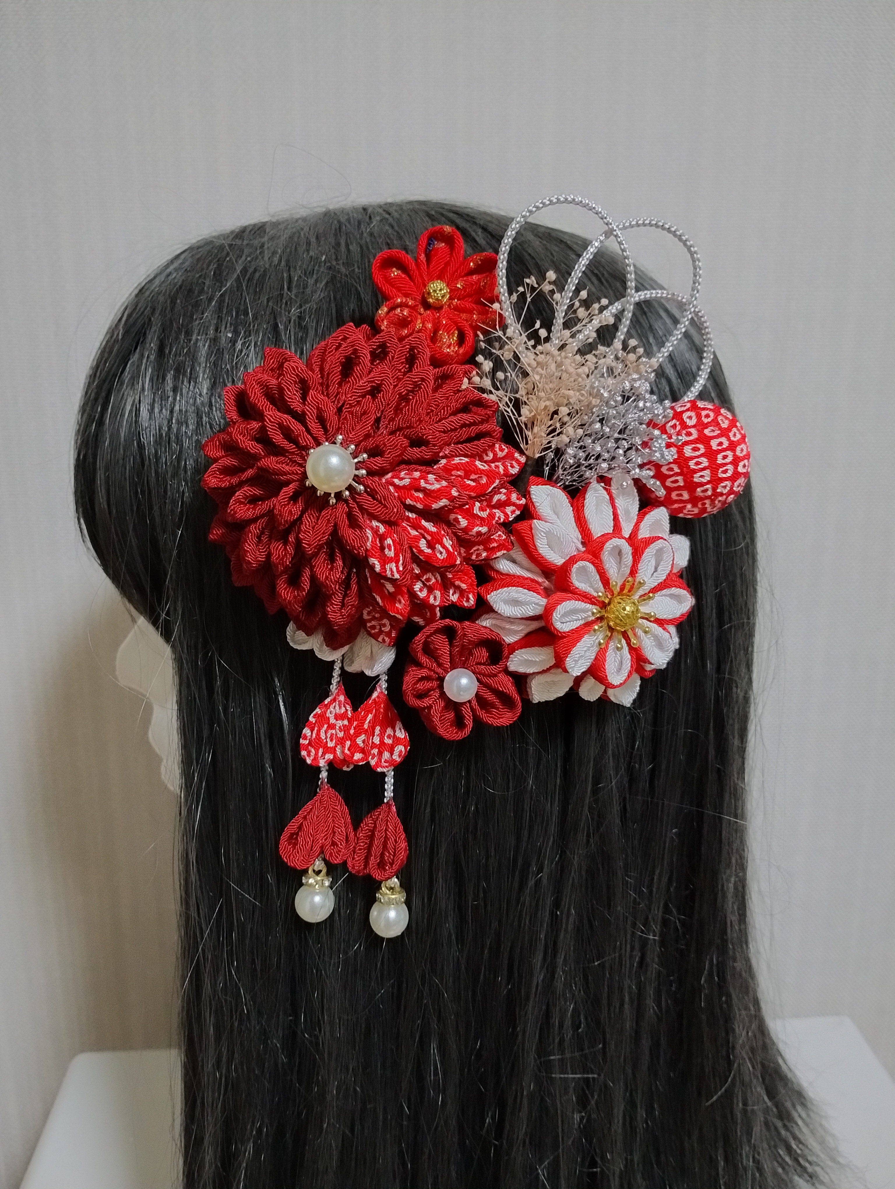 髪飾り　髪飾りえんじ　成人式髪飾り　卒業式髪飾り　七五三髪飾り　つまみ細工髪飾り　振袖髪飾り