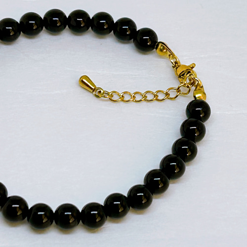 AAAモリオン丸8mmネックレス50cm＋アジャスター5cm 幸運呼ぶ 不安吸収