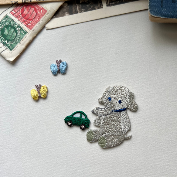 ちょうちょ【イエロー】2個セット /アイロンワッペン/刺繍 7枚目の画像