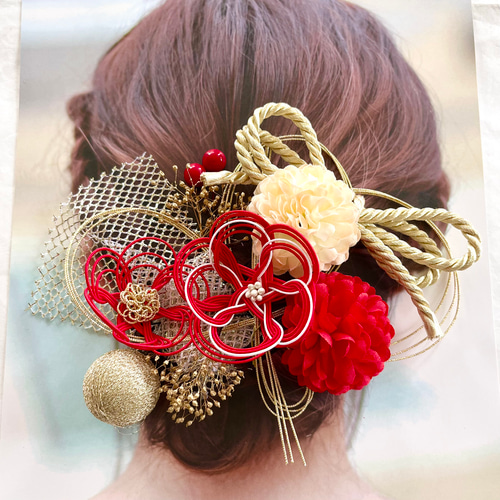 ◎ 成人式髪飾り 水引髪飾り 卒業式髪飾り 結婚式髪飾り ヘアピン