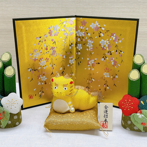 紙屏風【桜屏風 高さ15cm】干支飾り 辰とご一緒に ひな飾り インテリア