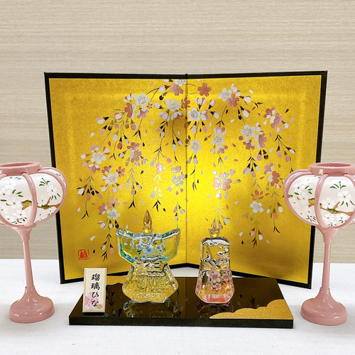 紙屏風【桜屏風 高さ15cm】干支飾り ひな飾り インテリア お雛様とご