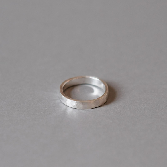 芋槌で打った銀の指輪 / 3mm / 指輪 シンプル 槌目 シルバー silver925 ピンキーリング ペアリング ギ 5枚目の画像
