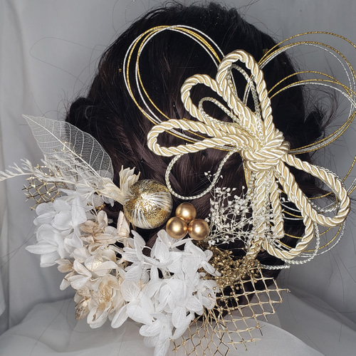 髪飾り 成人式 卒業式 七五三 ドライフラワー 組紐 ヘアピン fée rose