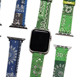 アップルウォッチバンド Apple Watch バンド オリジナルデザイン 手縫い製作 青 高級天然素材 本革 2枚目の画像