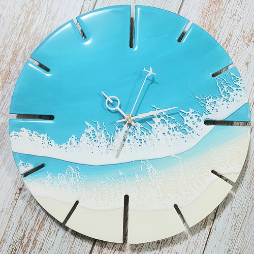 新作♦️海のアート時計 ボード 波 海 レジン アート ビーチ clock