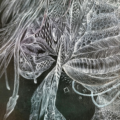 深海のdeus / モダン画 46×38㎝ F8 原画 キャンバス インテリア 現代