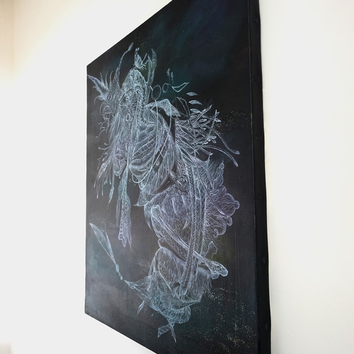 深海のdeus / モダン画 キャンバス 46×38㎝ F8 原画 現代アート 深海のdeus / モダン画 46×38㎝ F8 原画 キャンバス インテリア 現代