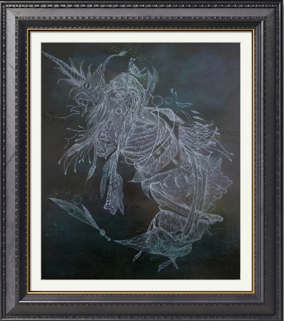 最適な価格 絵画展入賞作】深海のdeus / アクリル 46×38㎝ F8 原画 絵画