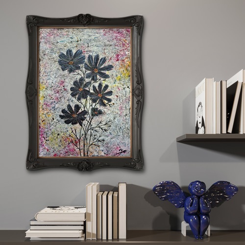口コミ サイト 商品 抽象画 / 専用】コスモス 33×24㎝ キャンバス モダン インテリア F4 絵画