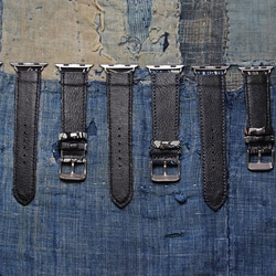 受注制作 アップルウォッチバンド Apple Watch バンド オリジナルデザイン 手縫古代の染め方 贅沢古い綿 本革 8枚目の画像