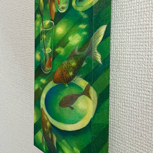Yahoo!オークション - 色鉛筆画 金魚