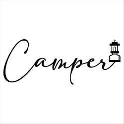 カッティングシート CAMPER (simple) ステッカー キャンプ アウトドア キャンピングカー シール お洒落 1枚目の画像