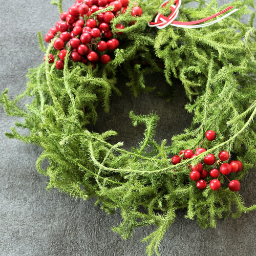 ラッピング無料❍ヒカゲノカズラとサンキライのお正月リース しめ縄