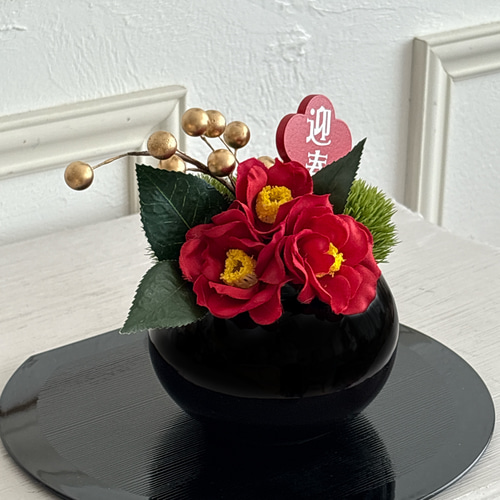 まだ間に合う！【3日で発送！】お正月ハンドメイド2026【迎春】椿