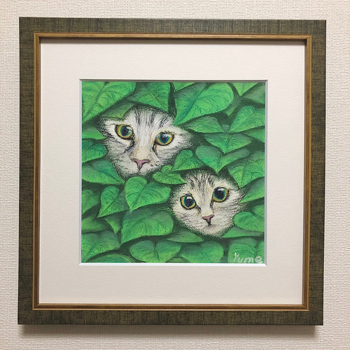 Amazon.co.jp: 額 花 猫 インテリア モノトーン モダン アート 壁飾り 壁掛け 名画 絵画 癒し 安らぎ 素敵 flower cat  F4 CM554 : ホーム＆キッチン