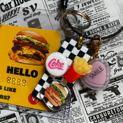 じゃらじゃらキーホルダー　カードケース　パスケース　ハンバーガー 3枚目の画像