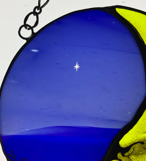ステンドグラスのお月様・一番星付き 2枚目の画像