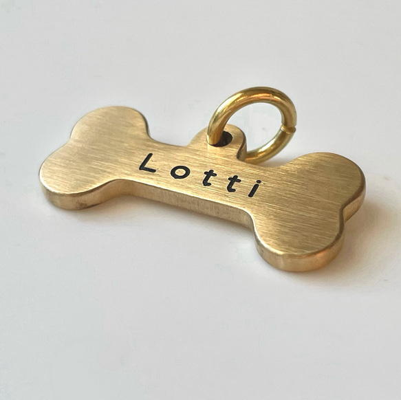 【名入れ・数字 文字入れ】真鍮製　dog tag 3枚目の画像