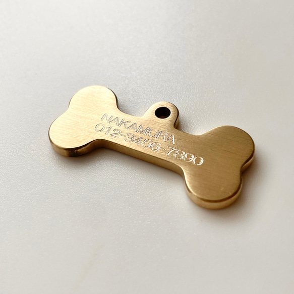 【名入れ・数字 文字入れ】真鍮製　dog tag 6枚目の画像