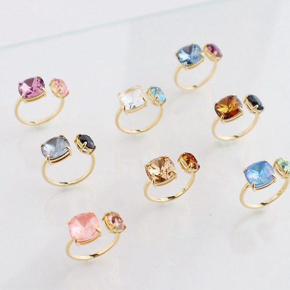 カラーが2種類選べる＞ 自分だけのカラーフォークリング 組み合わせ