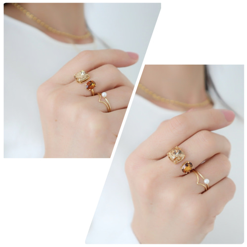 カラーが2種類選べる＞ 自分だけのカラーフォークリング 組み合わせ