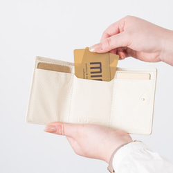 【刻印可】柔らかいシュリンクレザー仕上げの三つ折りミニ財布　ラフィネ　MH1242 4枚目の画像