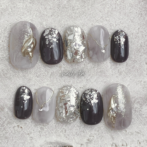 ネイルチップ キラキラネイル ニュアンス 成人式 振袖 ブライダル  