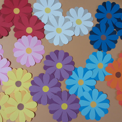 花（２枚重ね）　２４枚　〈春の壁面〉　画用紙　壁面飾り　保育園・幼稚園・学校・図書館その他施設　 4枚目の画像