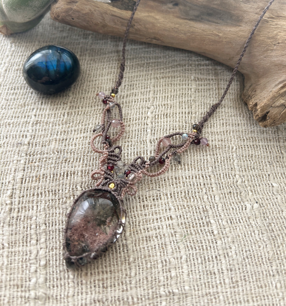 Sold Out【マクラメ】ネックレス☆ペンダント ラブラドライト⑯ ネックレス 